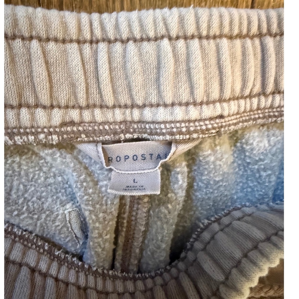 Aeropostale Fleece Jogger Sweatpants Tan Mineral Wash Size L 32x24 - Picture 3 of 8